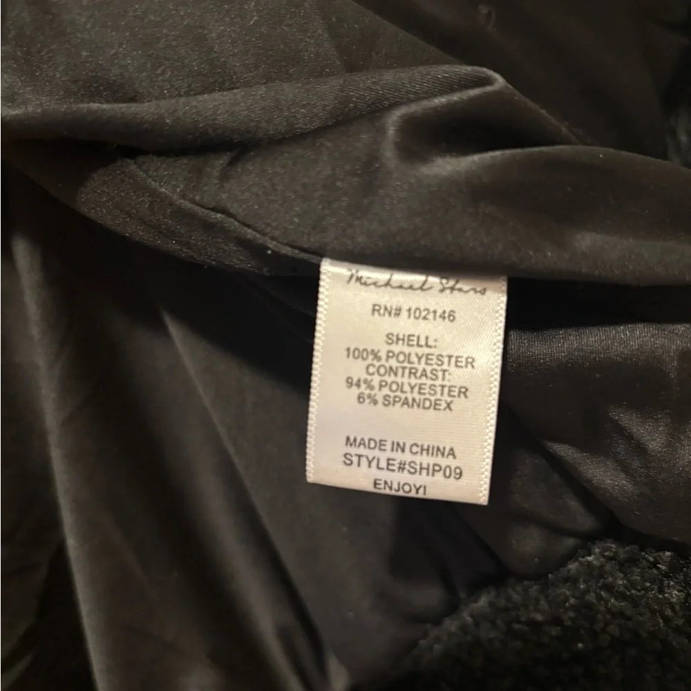 Michael Stars Los Angeles Black Boucle Bomber Style Coat Jacket size medium - Picture 5 of 6